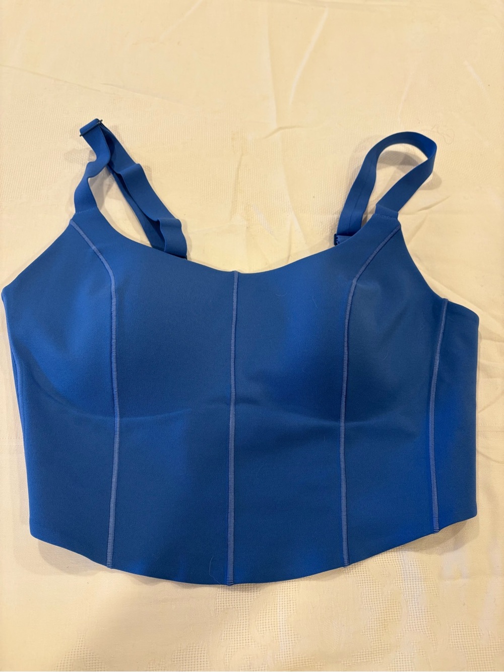 Blue Structured Crop Tank Top - Women's